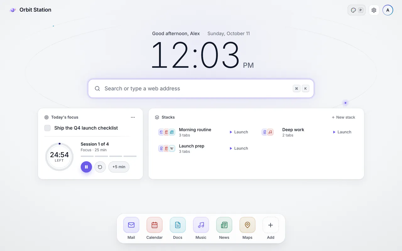 The same Clean page in the light theme.